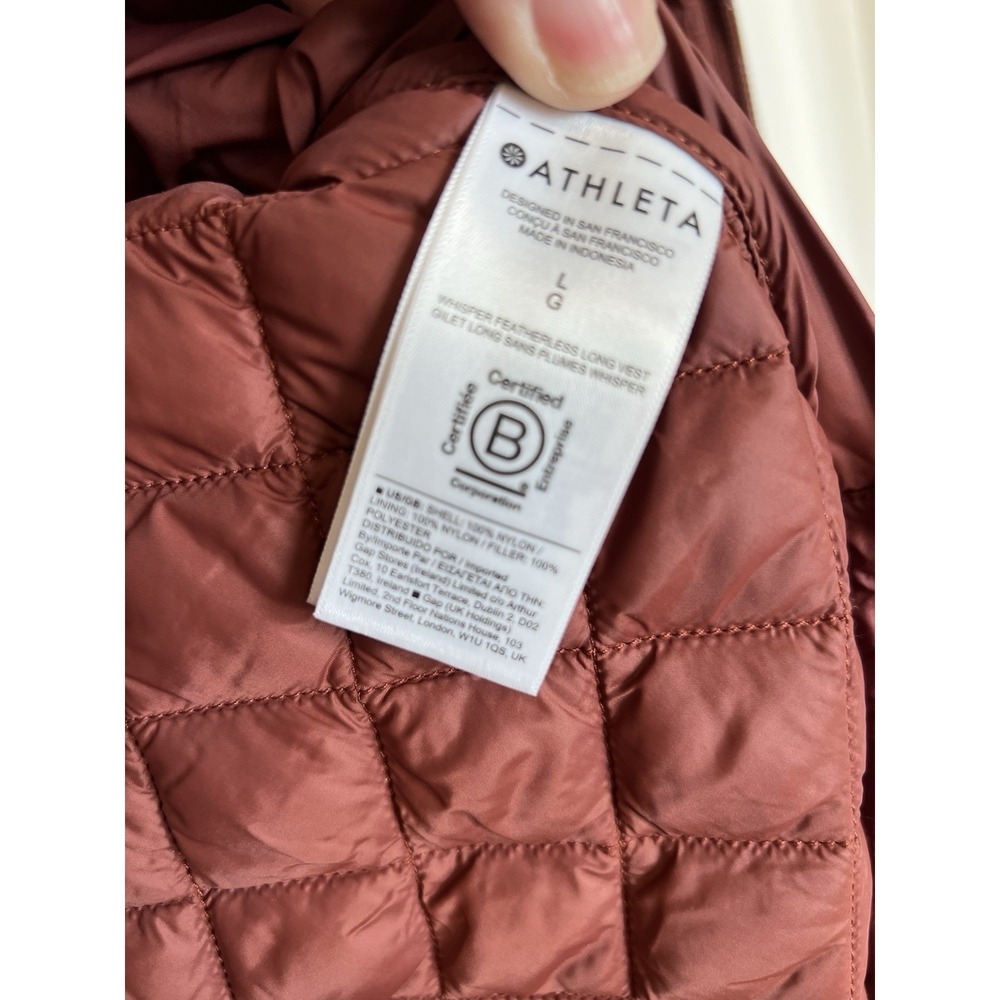 ATHLETA (L) Whisper Featherless Long Quilted Vest-Gorpcore-Insulated-Athleisure - Picture 8 of 15